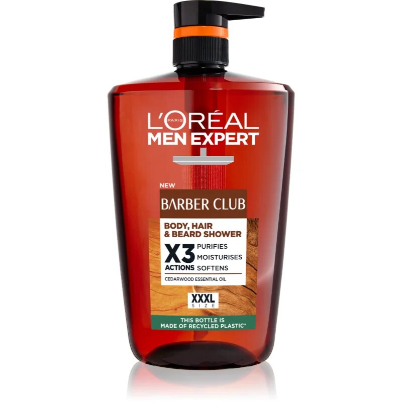 L’Oréal Paris Men Expert Barber Club sprchový gel pro muže na vlasy vousy a tělo 1000 ml