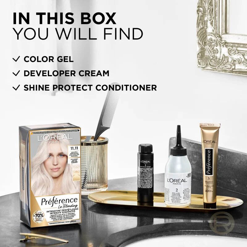L’Oréal Paris Préférence Le Blonding barva na vlasy pro zesvětlení vlasů odstín 11.11 Ultra-Light Cool Crystal Blonde 1 ks