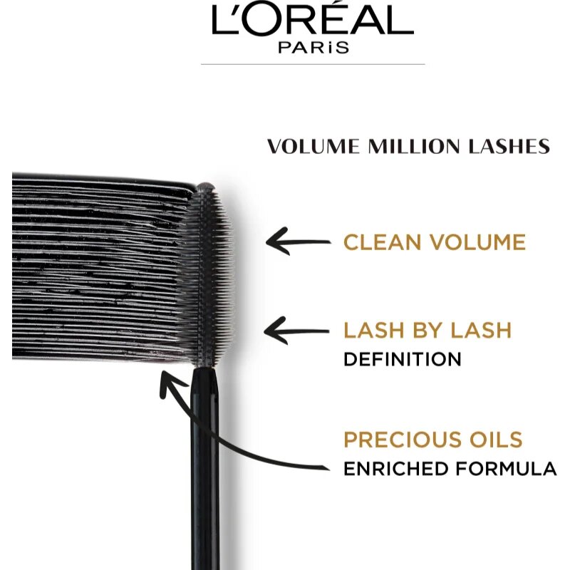 L’Oréal Paris Volume Million Lashes Extra Black řasenka pro prodloužení a zahuštění řas odstín Black 9 ml