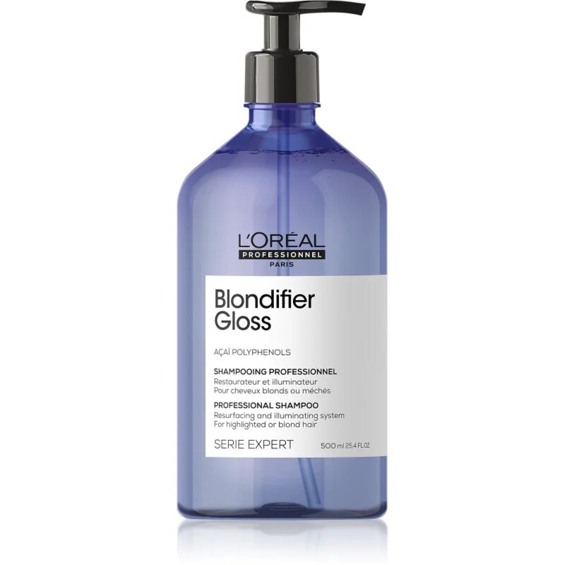 L’Oréal Professionnel Serie Expert Blondifier zkrášlující a regenerační šampon pro zesvětlené melírované studené blond vlasy 500 ml