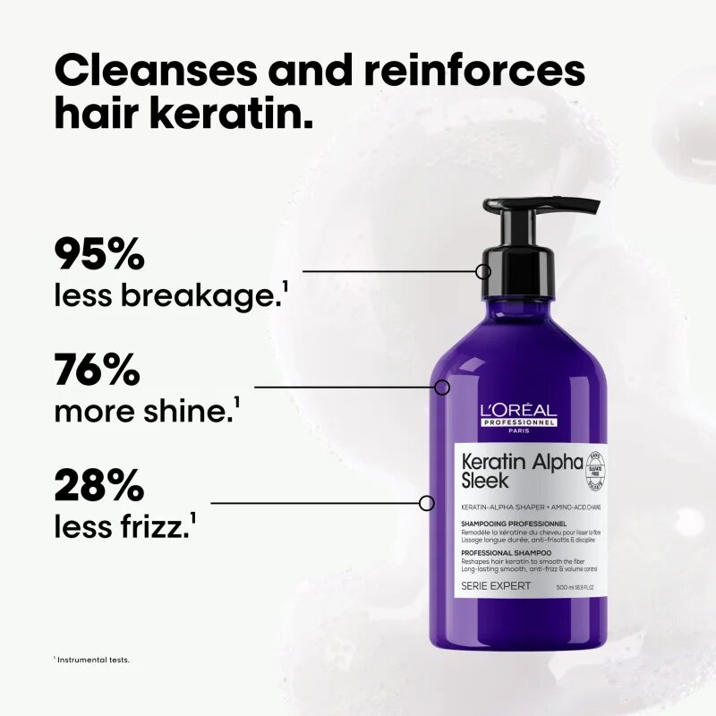 L’Oréal Professionnel Serie Expert Keratin Alpha Sleek šampon pro hladký vzhled vlasů 500 ml