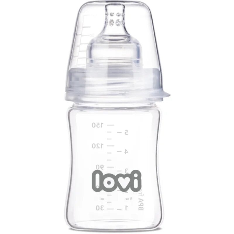 LOVI Glass skleněná kojenecká láhev 0m+ 150 ml