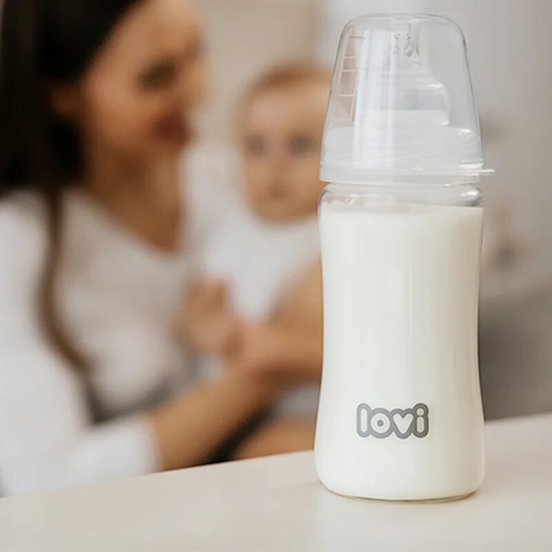 LOVI Glass skleněná kojenecká láhev 0m+ 150 ml