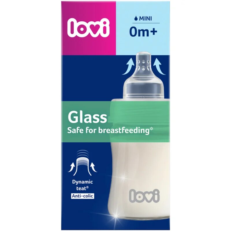 LOVI Glass skleněná kojenecká láhev 0m+ 150 ml