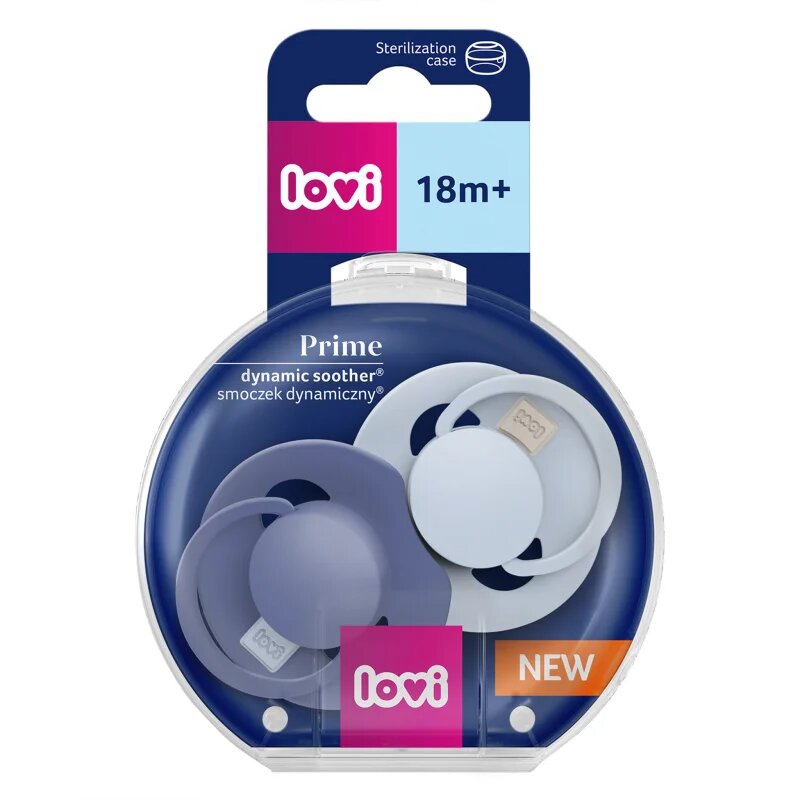 LOVI PRIME 18m+ dudlík Baby Blue/Blue 2 ks