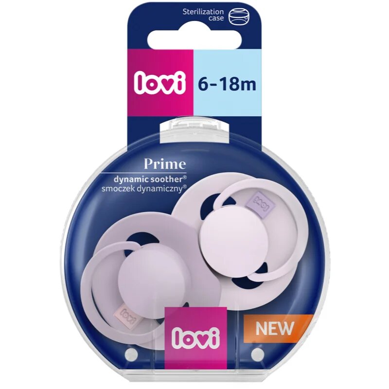 LOVI PRIME 6-18m dudlík Baby Lilac/Violet 2 ks