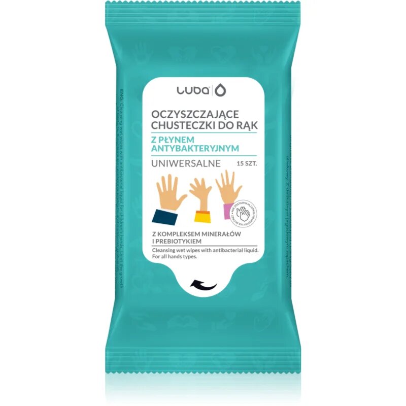 Luba Antibacterial Wet Wipes vlhčené čisticí ubrousky na ruce 15 ks