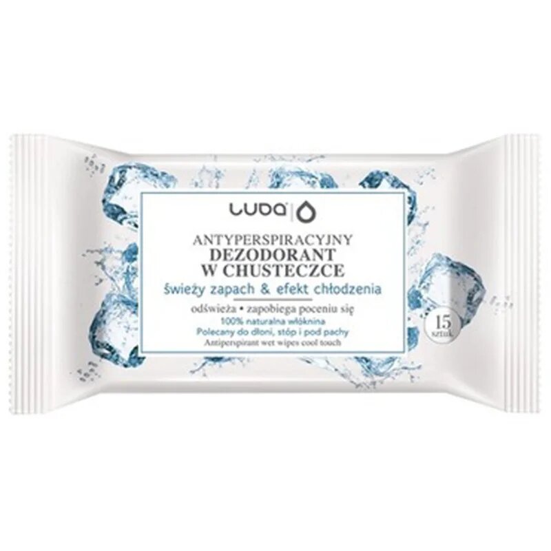 Luba Antiperspirant Wipes Fresh Scent and Cooling Effect deodorační vlhčené ubrousky 15 ks