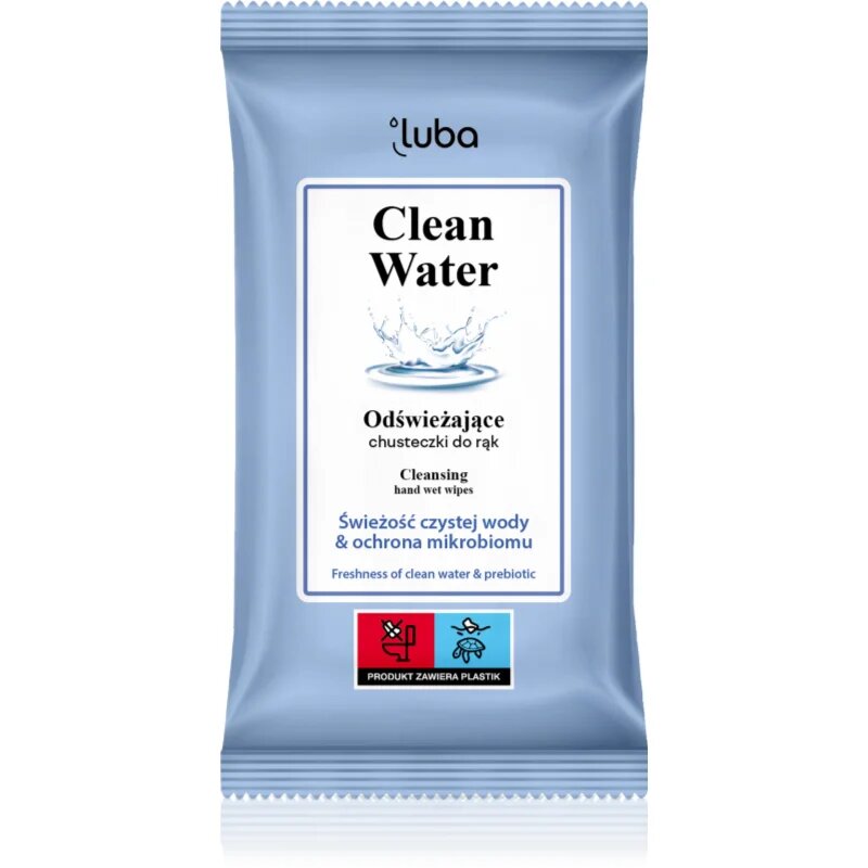 Luba Clean Water Wet Wipes Refreshing vlhčené čisticí ubrousky 15 ks