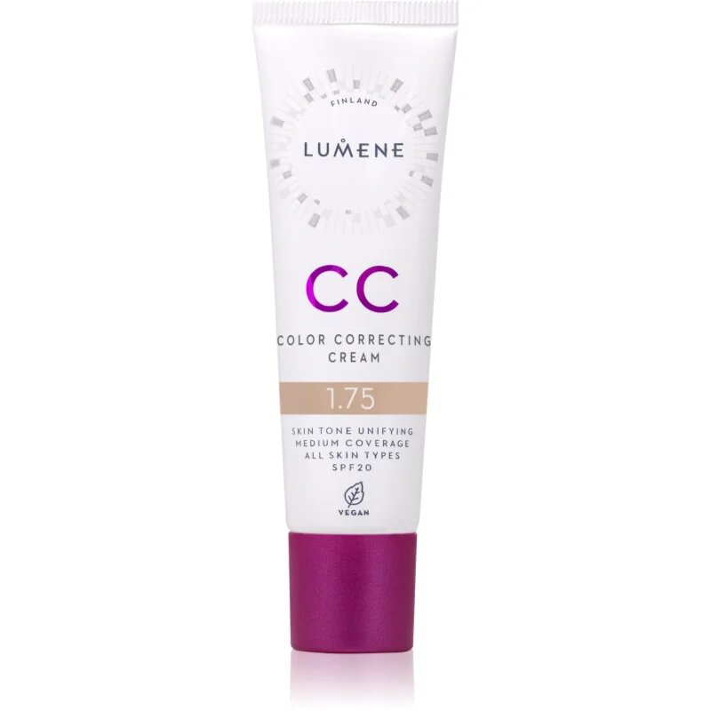 Lumene CC Color Correcting Cream CC krém pro jednotný tón pleti SPF 20 odstín 1.75 (Neutral) 30 ml