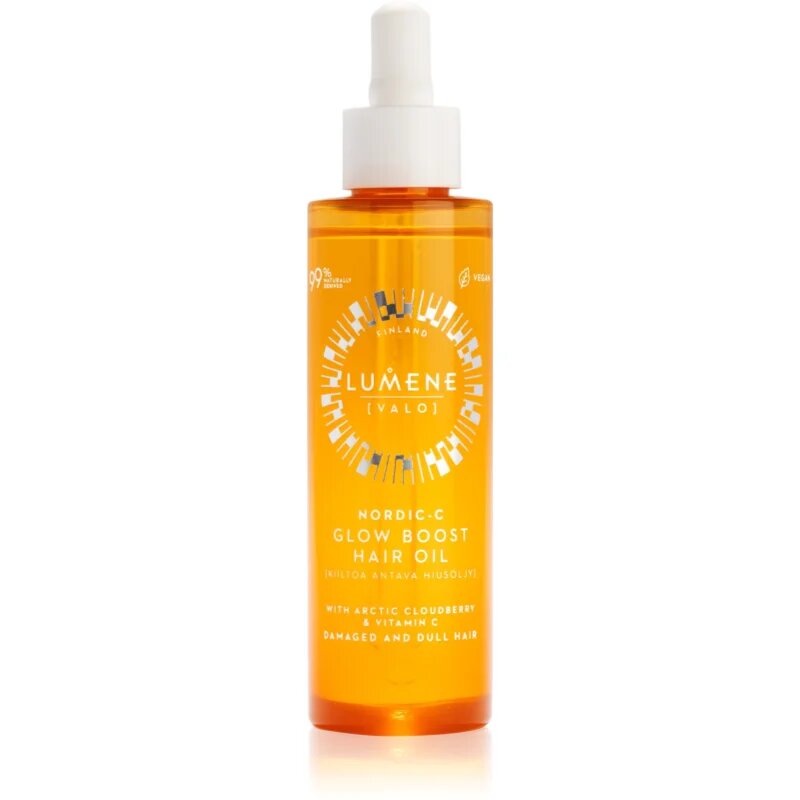 Lumene Nordic-C [VALO] Glow Boost posilující a rozjasňující olej pro suché a poškozené vlasy 75 ml