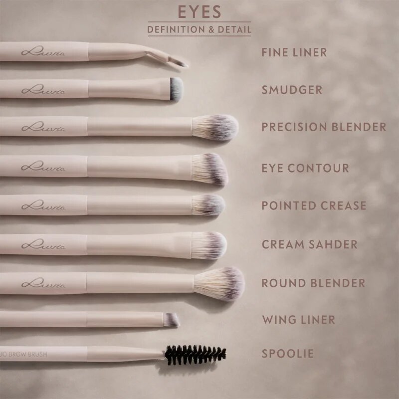 Luvia Cosmetics All Eye Want Nude Aura sada štětců na líčení očí
