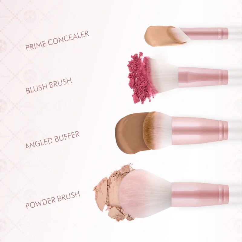 Luvia Cosmetics Flawless Face Set sada štětců s pouzdrem Candy