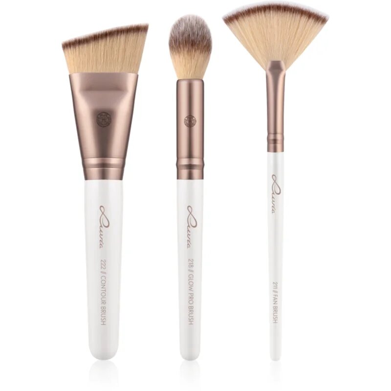 Luvia Cosmetics Highlight & Contour Set sada štětců s pouzdrem