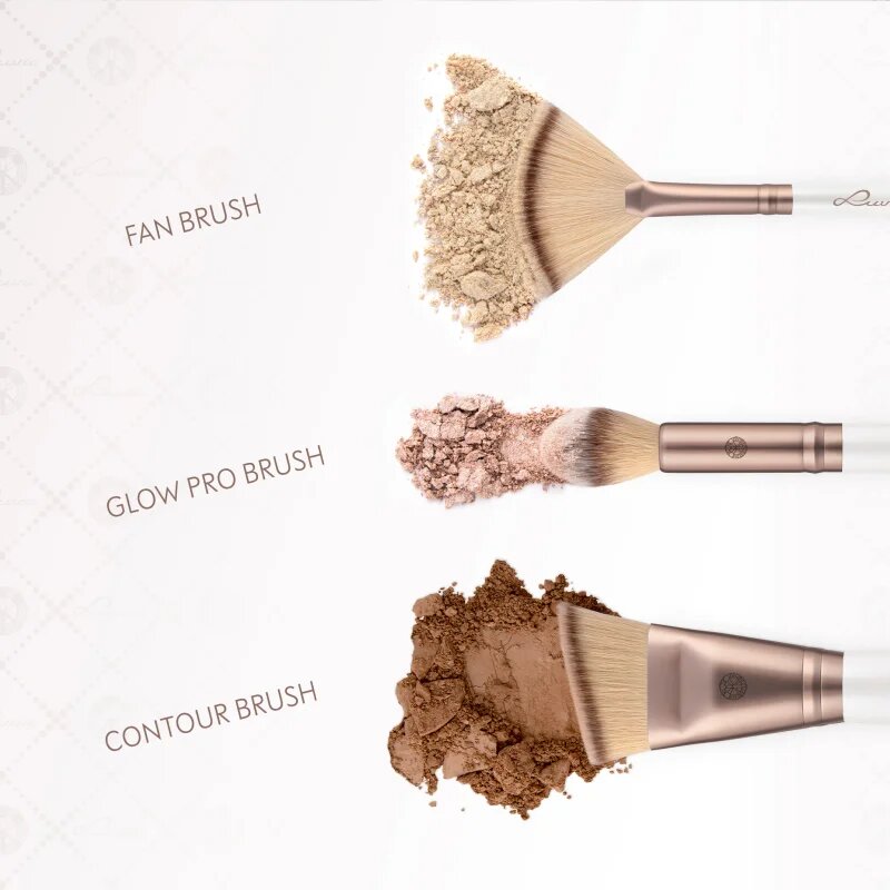 Luvia Cosmetics Highlight & Contour Set sada štětců s pouzdrem