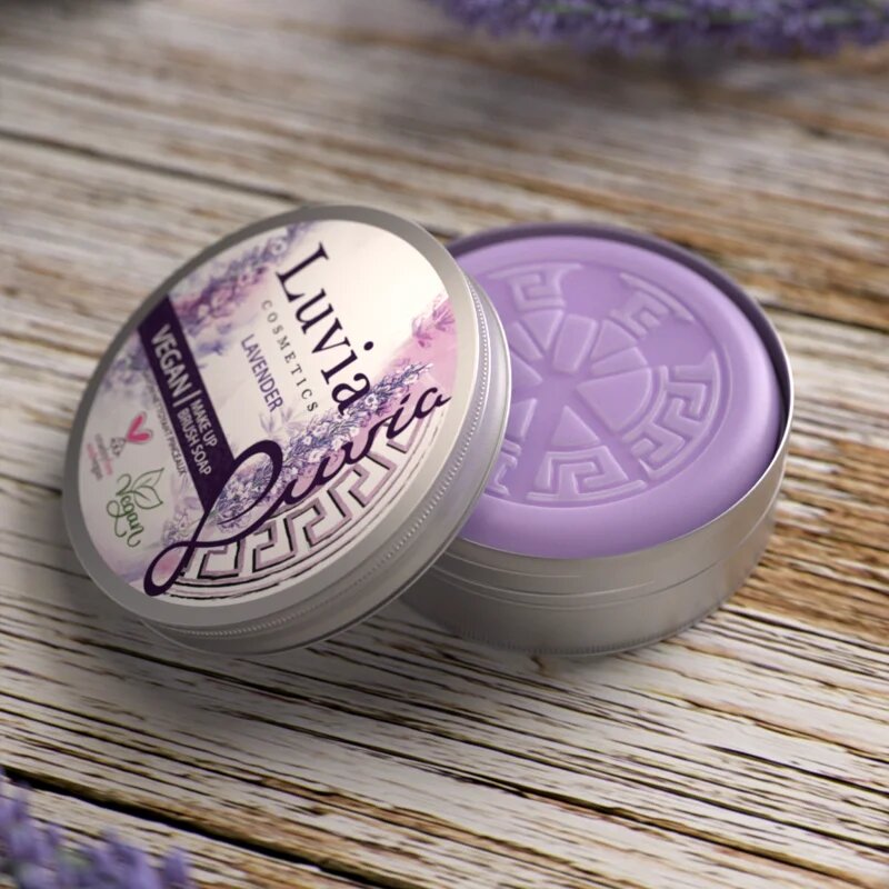 Luvia Cosmetics Lavender Brush Soap čisticí mýdlo pro kosmetické štětce 100 g