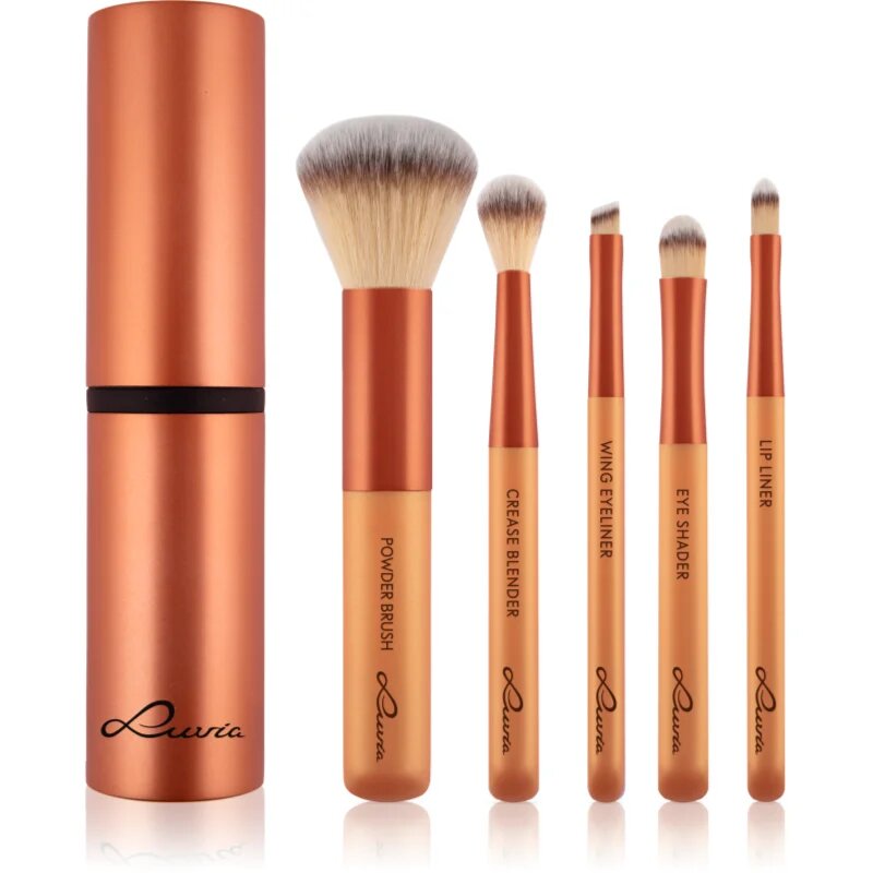 Luvia Cosmetics Travel Set sada štětců s pouzdrem na cesty Sunset Crush 7 ks