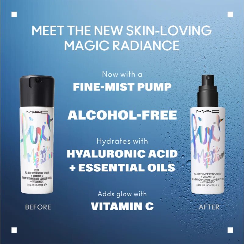 MAC Cosmetics Fix+ Magic Radiance pleťová mlha pro fixaci make-upu (rozjasňující) 100 ml