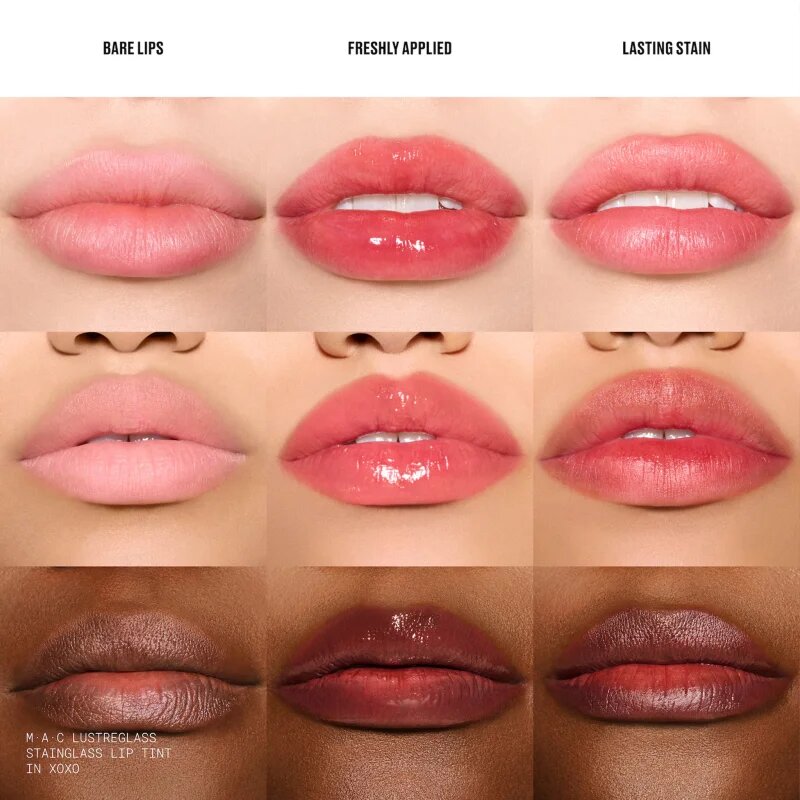 MAC Cosmetics Lustreglass Stainglass Lip Tint barva na rty odstín xoxo 3 ml