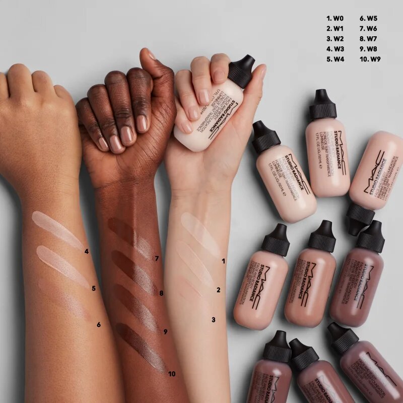 MAC Cosmetics Studio Radiance Face and Body Radiant Sheer Foundation lehký make-up na obličej a tělo odstín W2 50 ml
