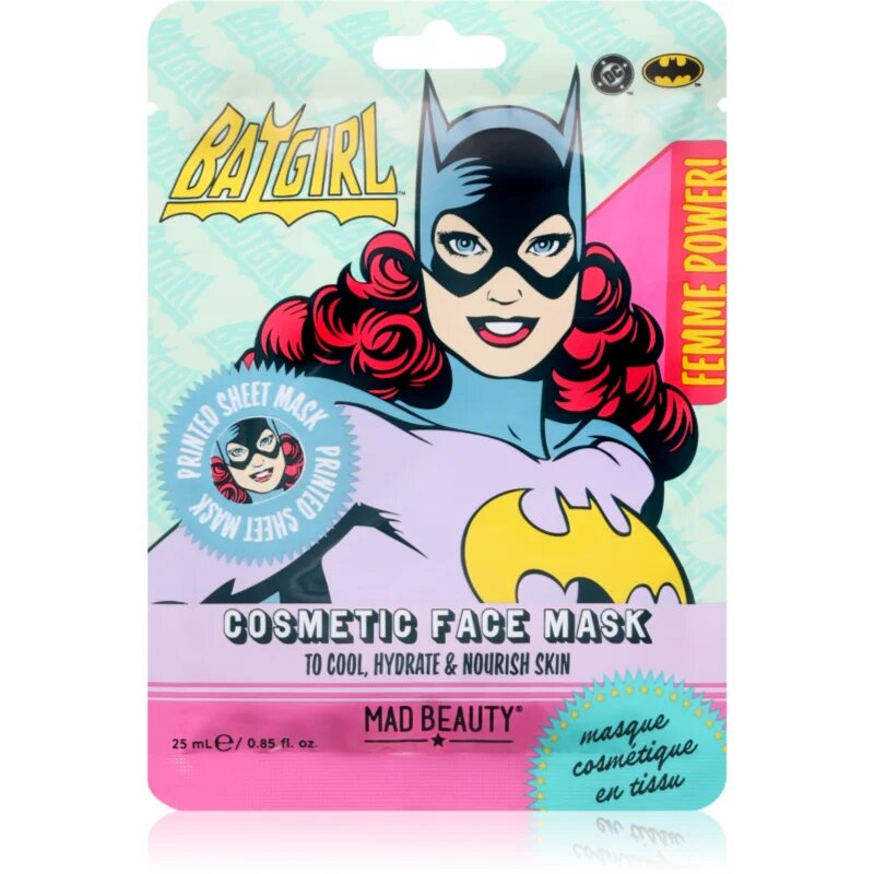 Mad Beauty DC Femme Power Batgirl hydratační plátýnková maska 25 ml