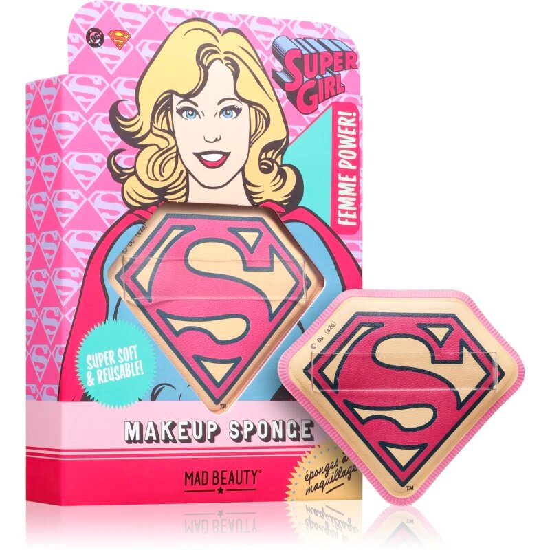 Mad Beauty DC Femme Power Supergirl houbička na make-up 1 ks