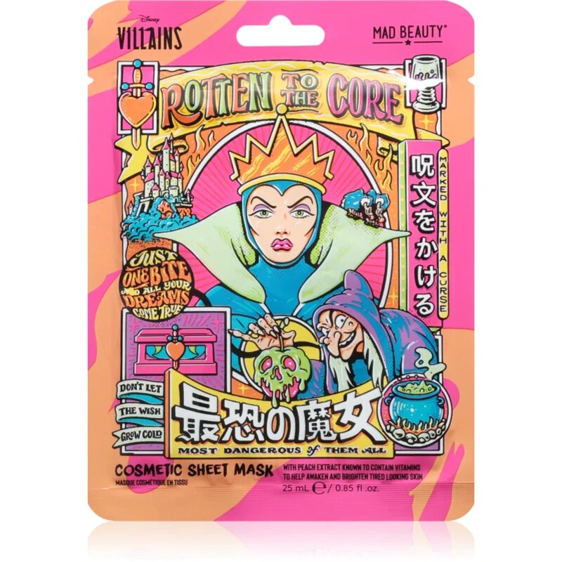 Mad Beauty Disney Villains Evil Queen plátýnková maska s hydratačním a revitalizačním účinkem 25 ml