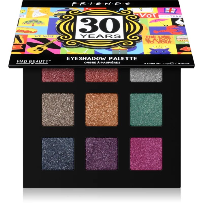 Mad Beauty Friends 30 Years paletka očních stínů 9x1.1 g
