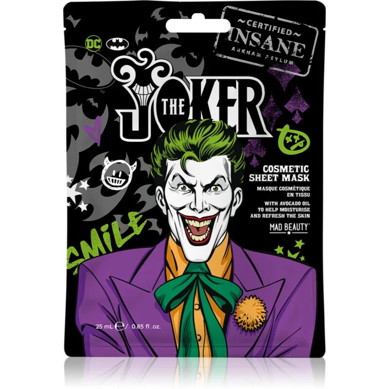 Mad Beauty Joker Sheet Mask hydratační plátýnková maska 1 ks