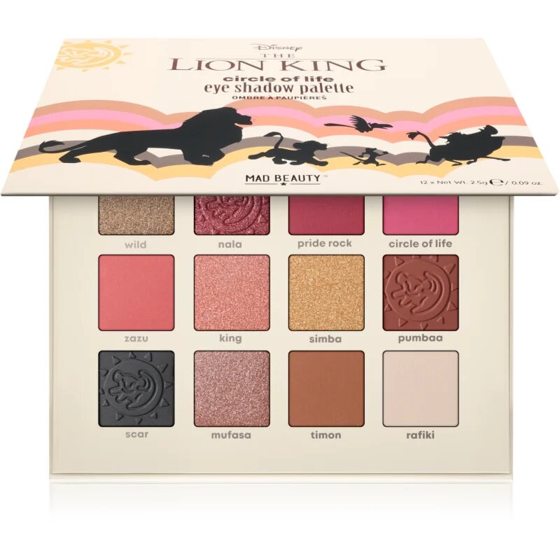 Mad Beauty Lion King Circle of Life paletka očních stínů 12x2.5 g