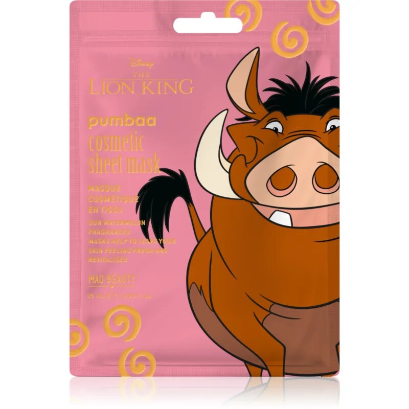 Mad Beauty Lion King Pumba hydratační plátýnková maska 25 ml