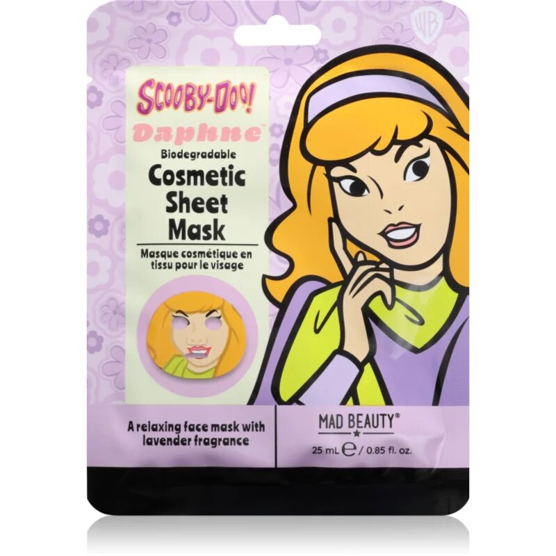 Mad Beauty Scooby Doo Daphne plátýnková maska s revitalizačním účinkem 25 ml