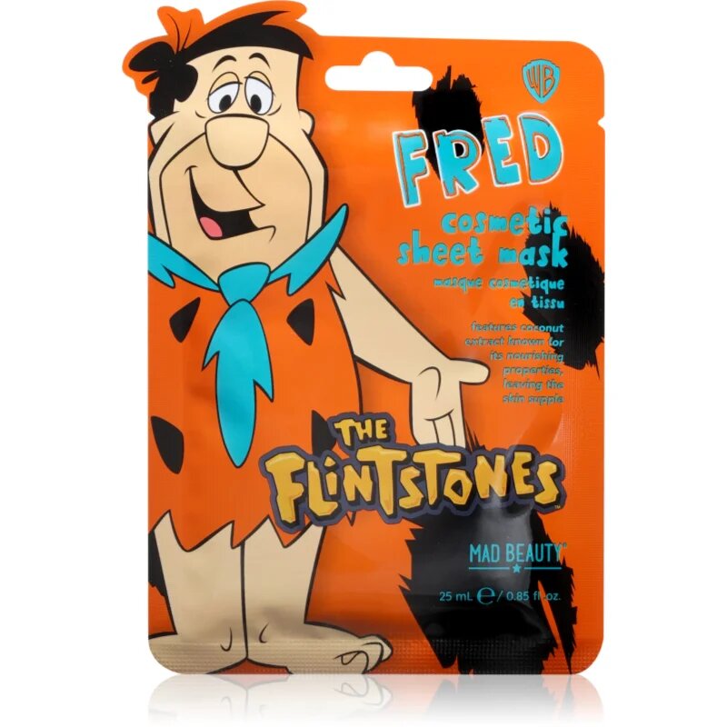 Mad Beauty The Flinstones Fred hydratační plátýnková maska 25 ml