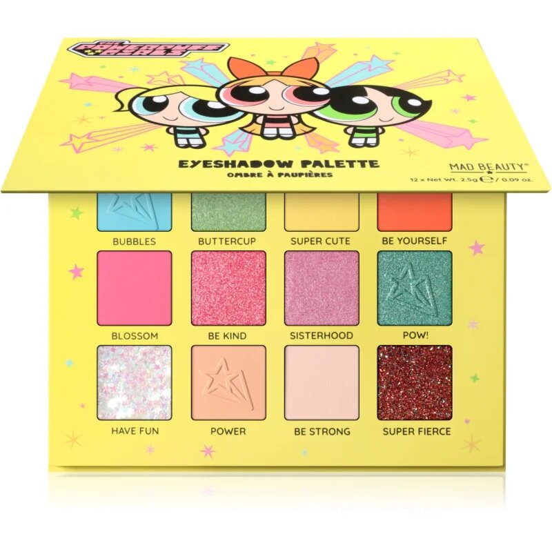 Mad Beauty The Powerpuff Girls paletka očních stínů 12x2.5 g