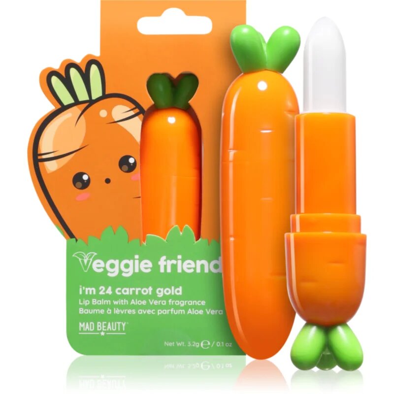 Mad Beauty Veggie Friends Carrot hydratační balzám na rty 3.2 g
