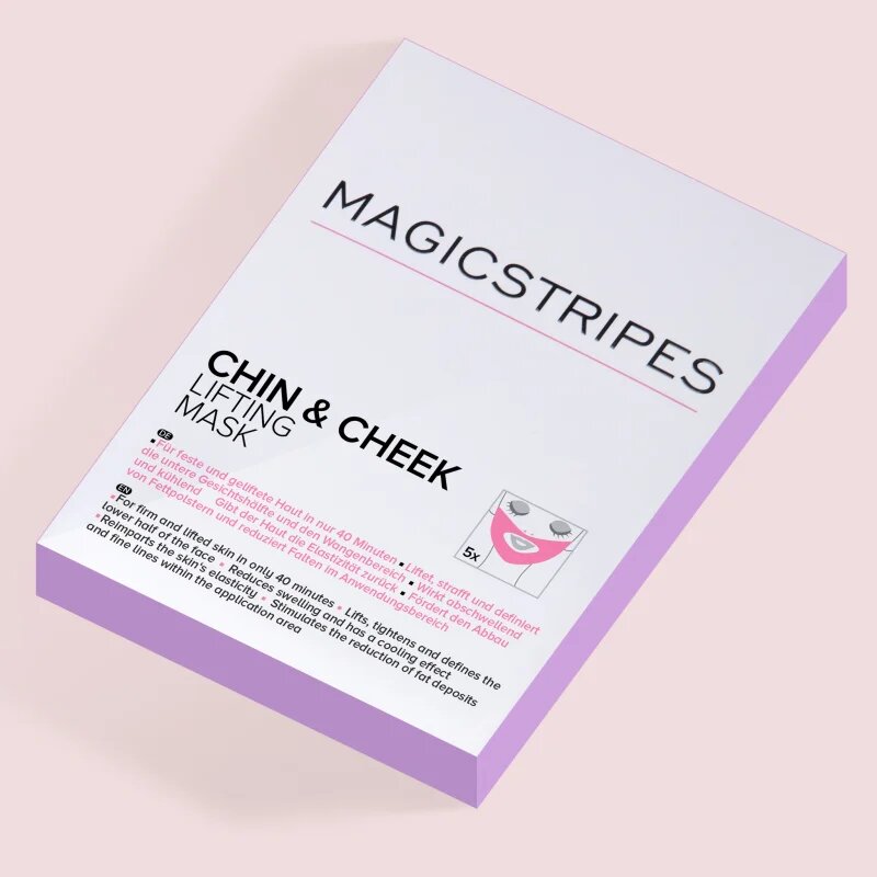 MAGICSTRIPES Chin & Cheek Lifting Mask zpevňující hydrogelová maska na krk a tváře 5 ks