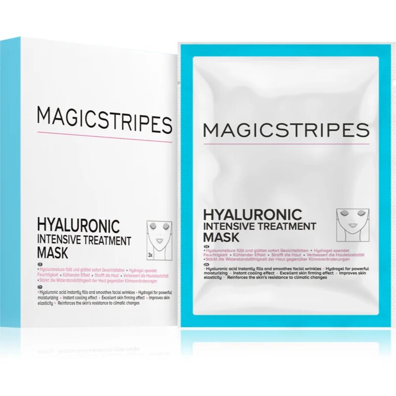 MAGICSTRIPES Hyaluronic Intensive Treatment Mask intenzivní hydrogelová maska s kyselinou hyaluronovou 3 ks