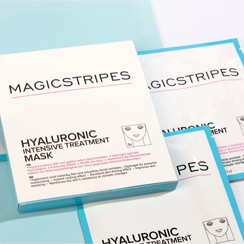 MAGICSTRIPES Hyaluronic Intensive Treatment Mask intenzivní hydrogelová maska s kyselinou hyaluronovou 3 ks