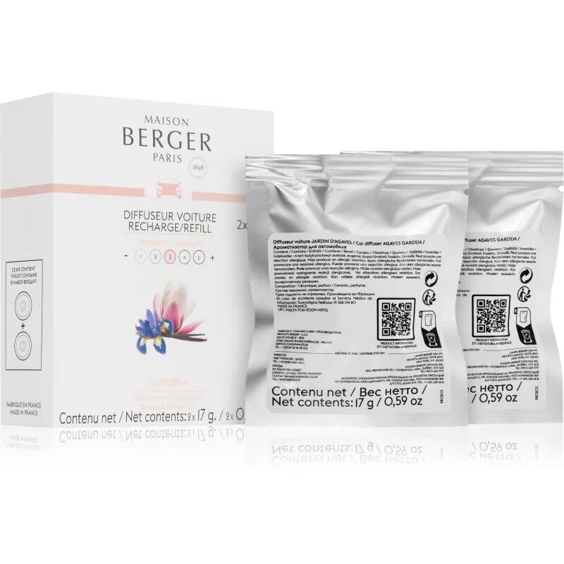 Maison Berger Paris Liliflora vůně do auta – náhradní náplň 2x17 g