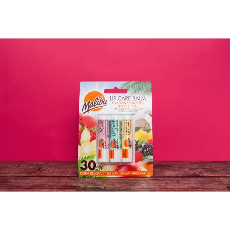 Malibu Lip Care Balm balzám na rty SPF 30 3x5 g