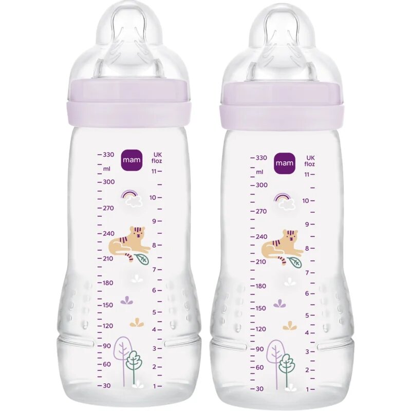 MAM Easy Active™ Baby Bottle dětská láhev 4m+ Purple 2x330 ml