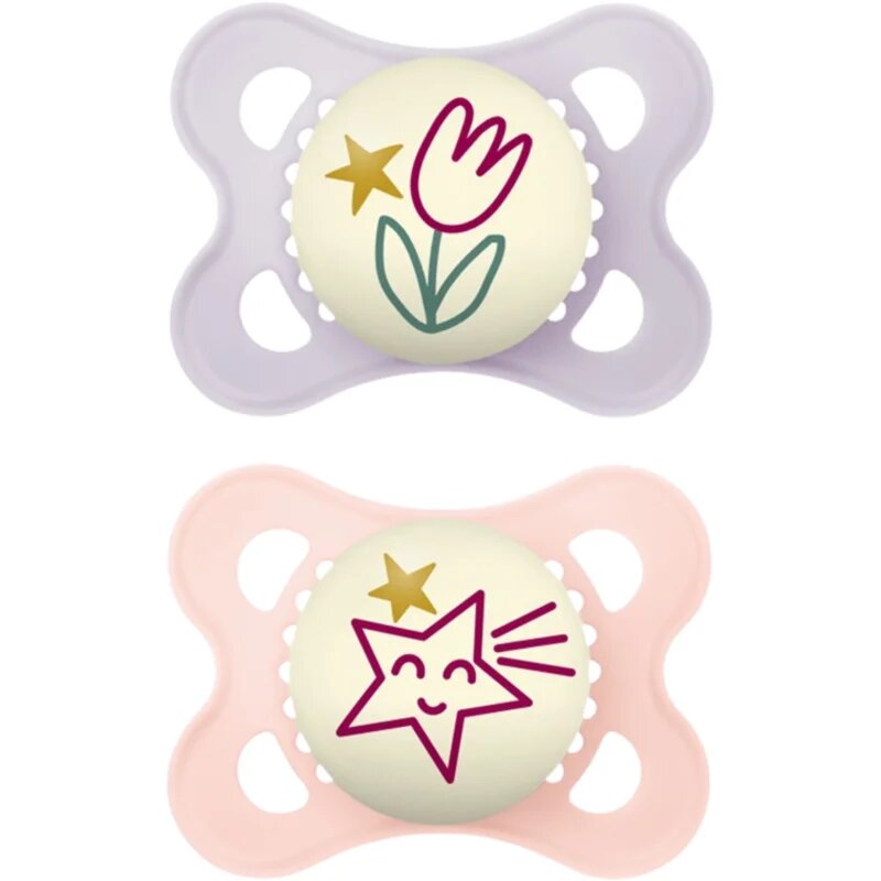 MAM Original Night 0m+ dudlík Purple/ Pink 2 ks