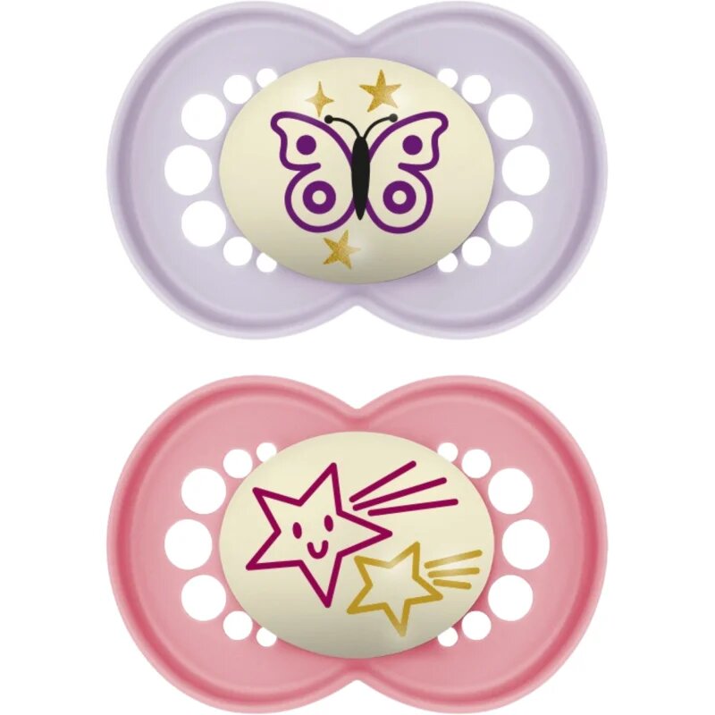 MAM Original Night 16m+ dudlík Pink/ Purple 2 ks