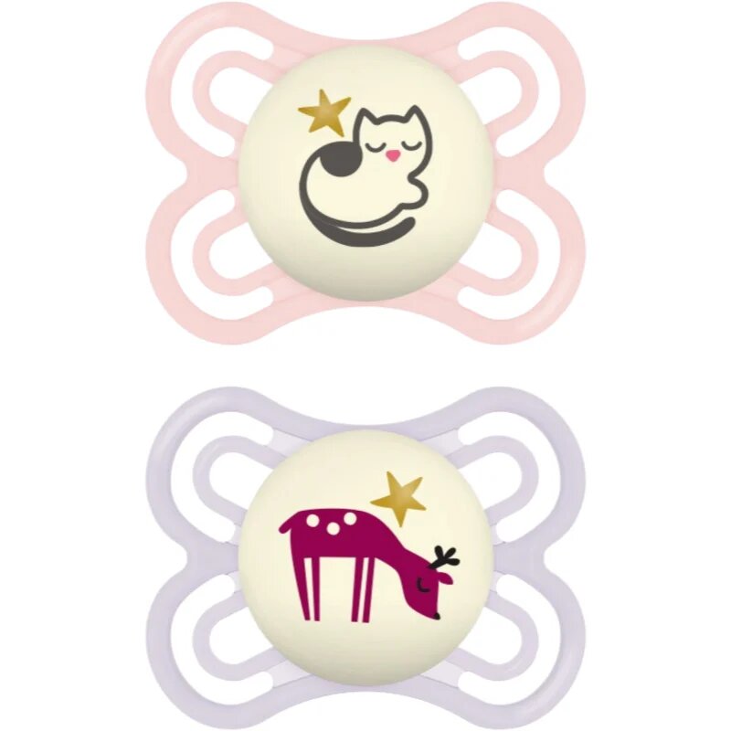 MAM Perfect Night 0+ months dudlík Pink/ Purple 2 ks