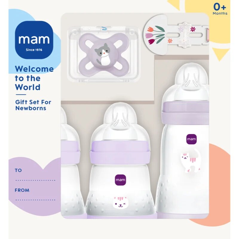 MAM Welcome to the World 0m+ dárková sada pro miminka Purple