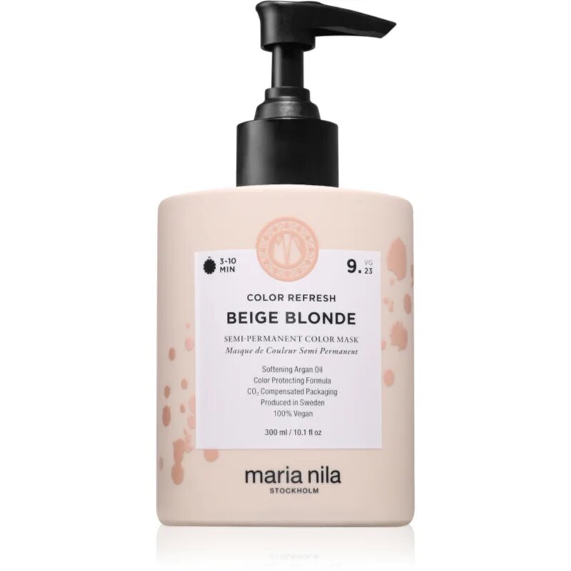 Maria Nila Colour Refresh jemná vyživující maska bez permanentních barevných pigmentů odstín Beige Blonde 9.23 300 ml