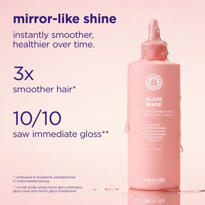 Maria Nila Mirror Gloss Rinse hydratační péče pro lesk a hebkost vlasů 200 ml