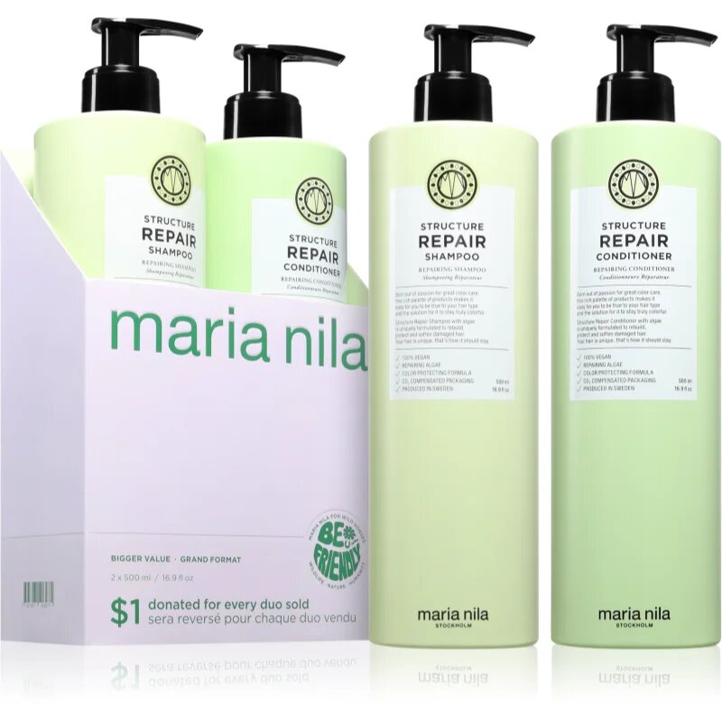Maria Nila Structure Repair Set dárková sada pro posílení vlasů 2x500 ml