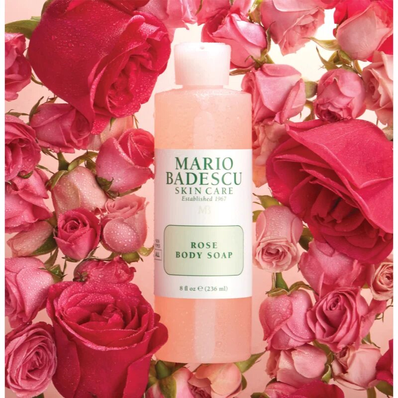 Mario Badescu Rose Body Soap povzbuzující sprchový gel s růžovým olejem 236 ml