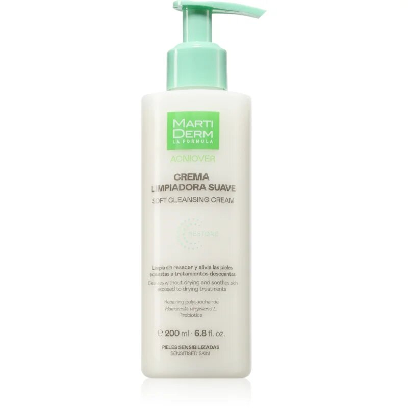 Martiderm Acniover Soft Cleansing Cream čisticí krém pro citlivou pleť se sklonem k akné 200 ml
